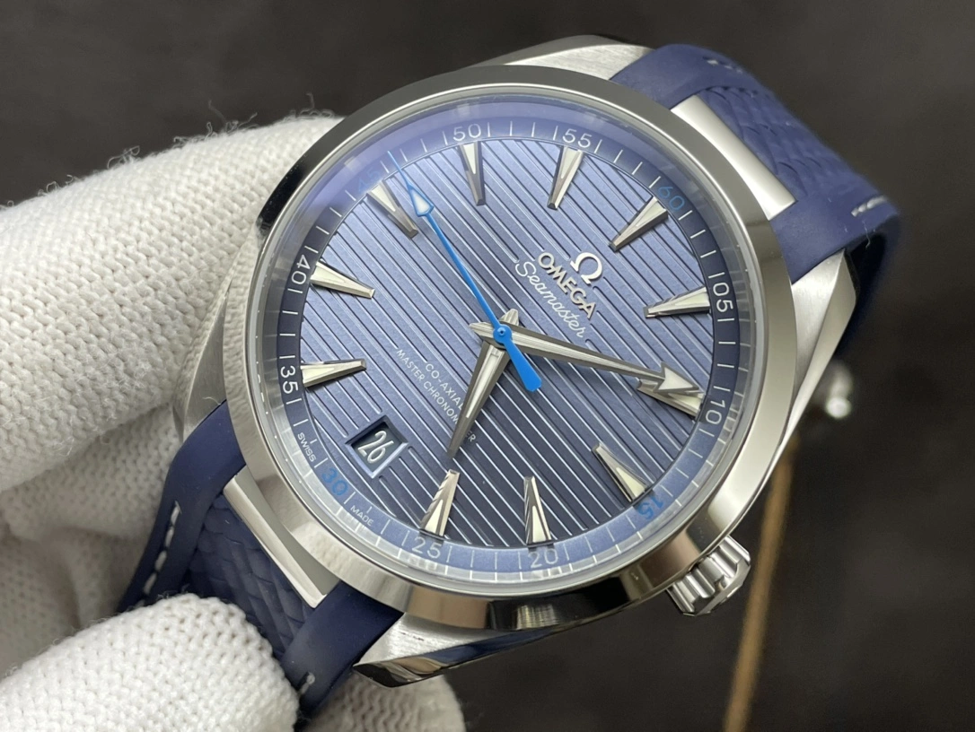 CBD Factory Omega Seamaster Aqua Terra 150M 41mm Blue Dial Blue Rubber (220.12.41.21.03.002) 1:1 Super Clone -DD8900 Movement SmoothTexture 260